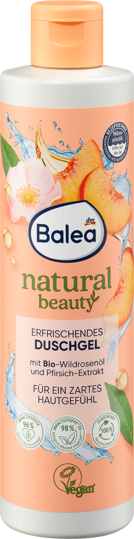 Balea Duschgel Erfrischend Bio-WildrosenÃ¶l und Pfirsich-Extrakt bei DM  kaufen