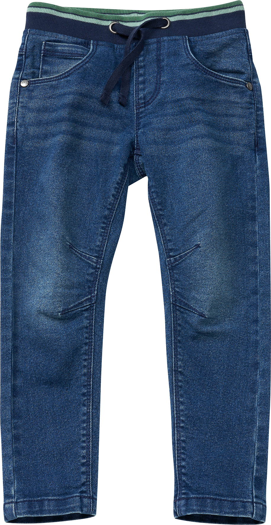 Jeans mit Rippbund & schmalem Schnitt, blau, Gr. 110
