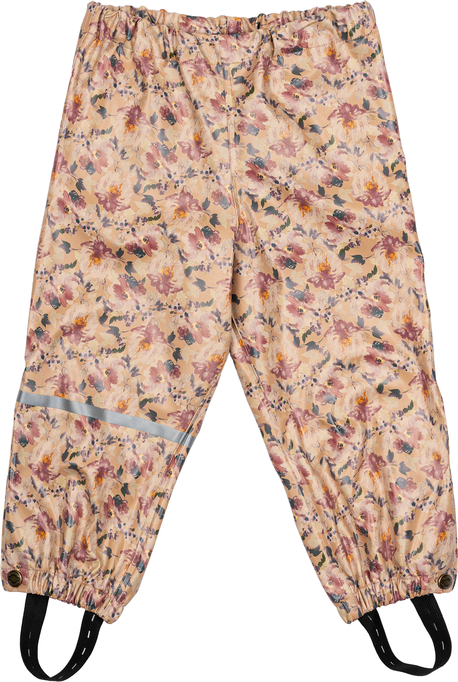 Regenhose mit Blumen-Muster, braun & rosa, Gr. 86/92