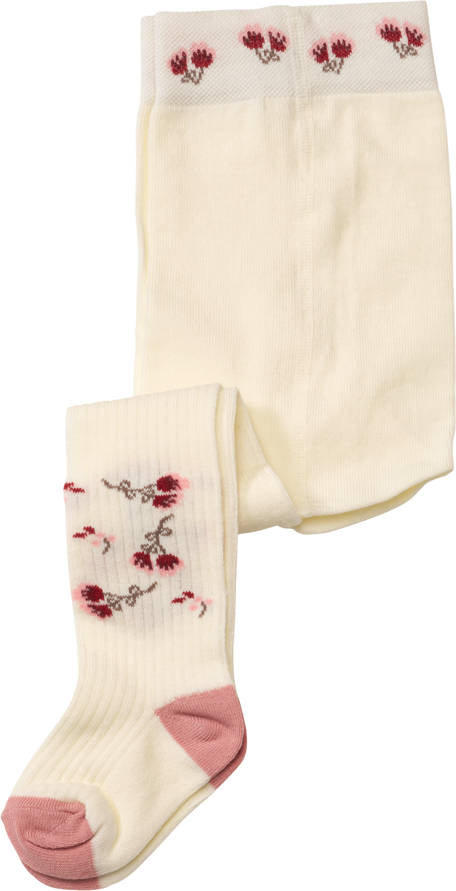 Strumpfhose mit Blumen-Motiv, beige, Gr. 86/92