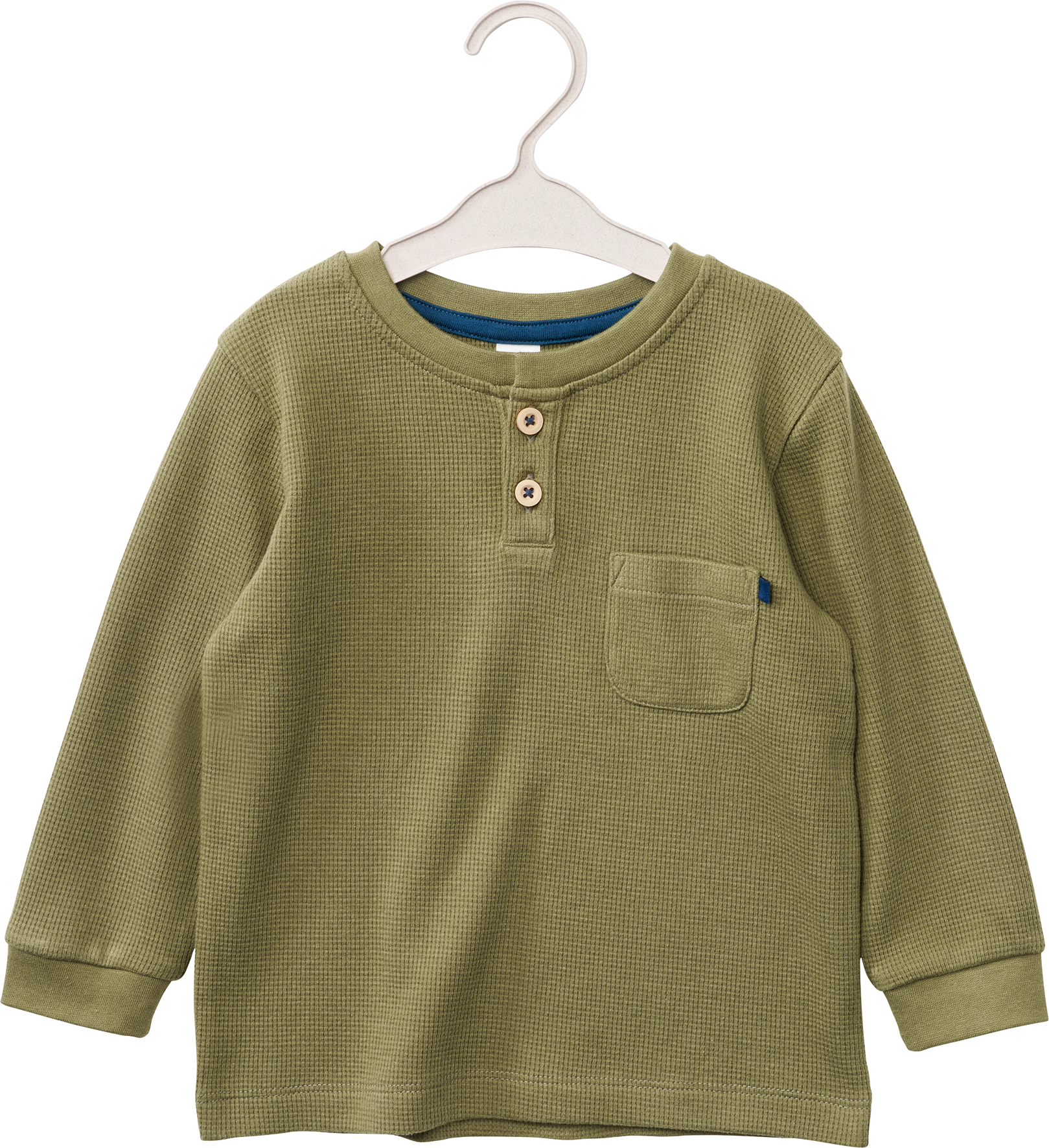 Langarmshirt mit Waffel-Struktur, grün, Gr. 92