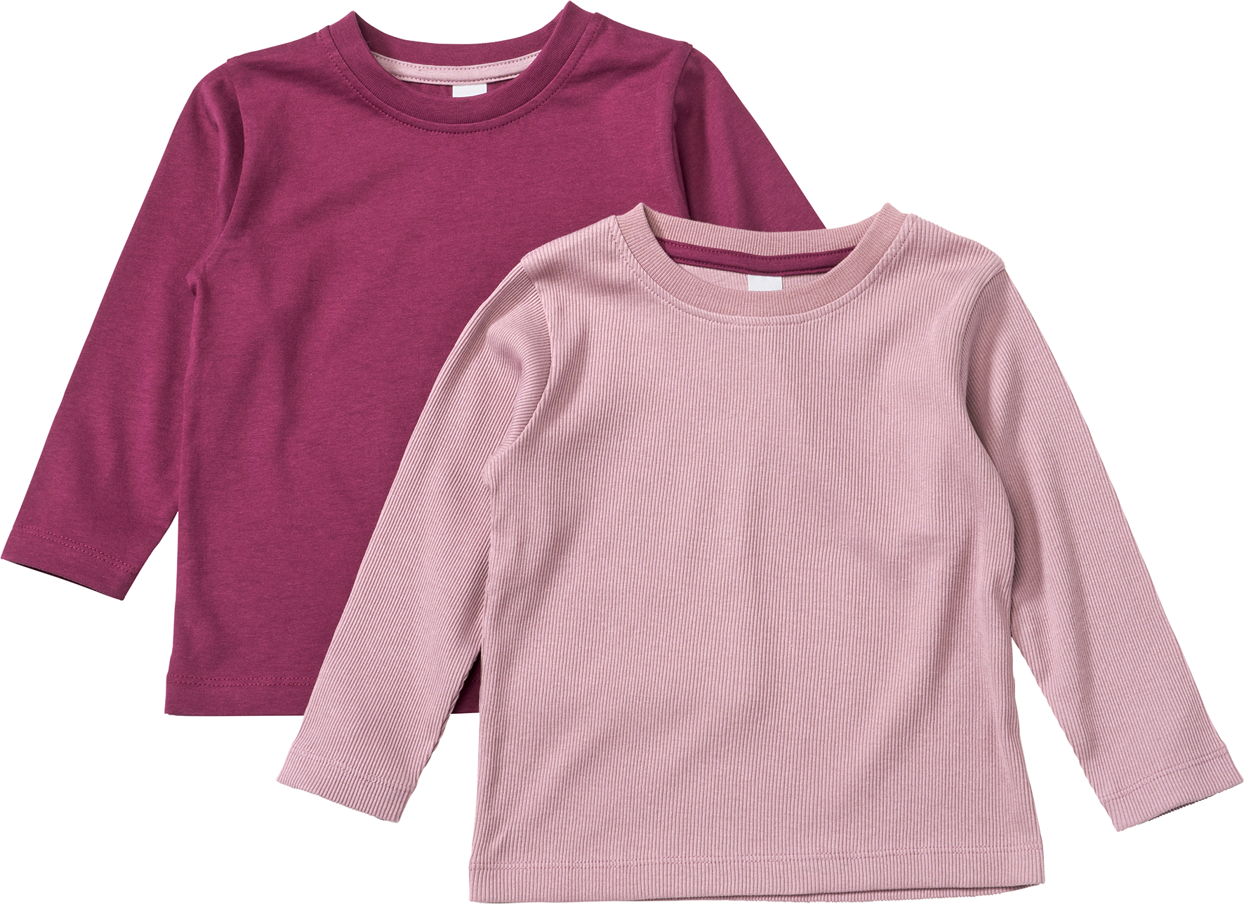 Langarmshirts, rosa + lila, Gr. 110