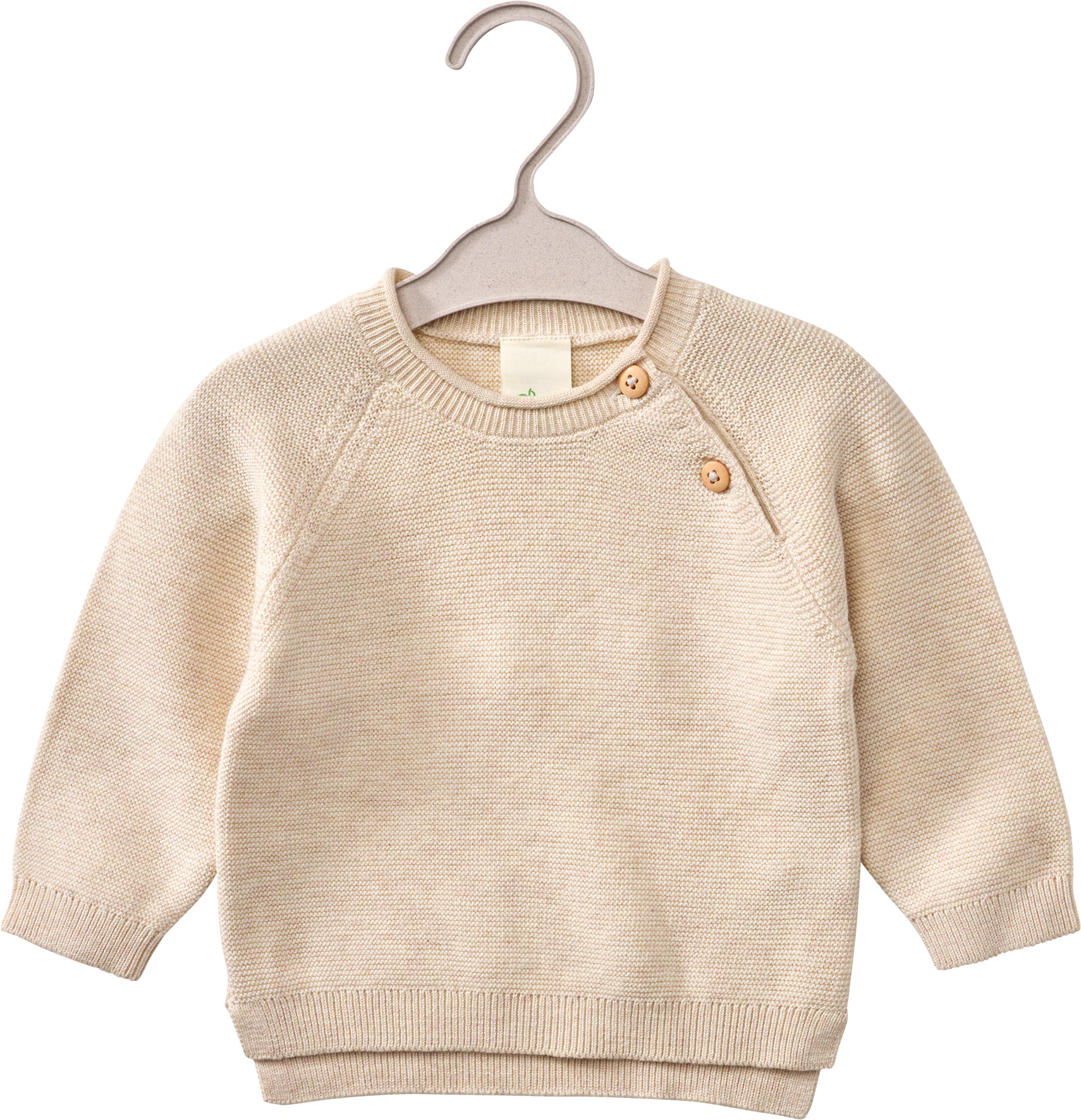 Pullover mit Raglanärmel & Wolle, beige, Gr. 68