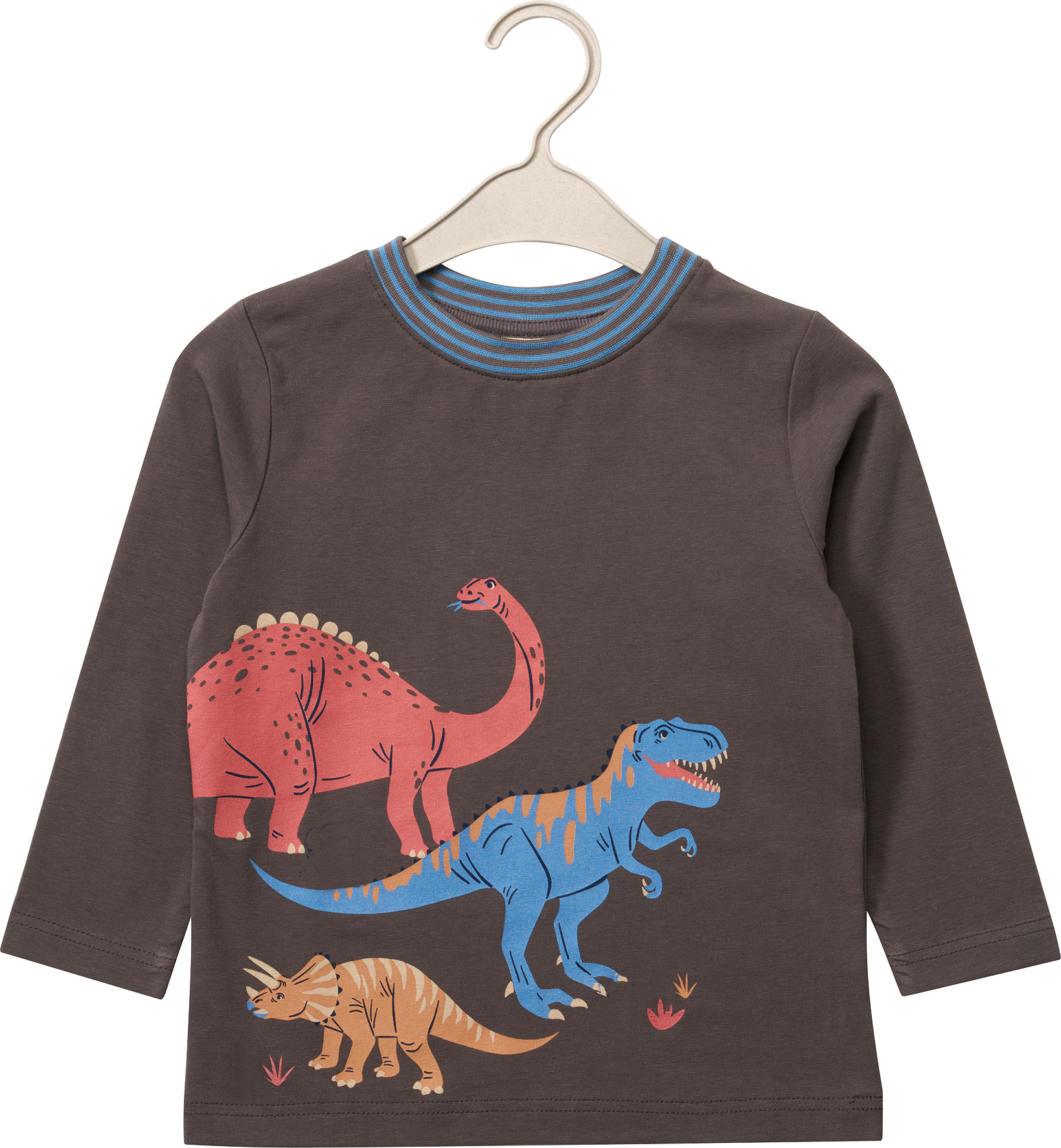 Langarmshirt Pro Climate mit Dino-Motiv, grau, Gr. 98