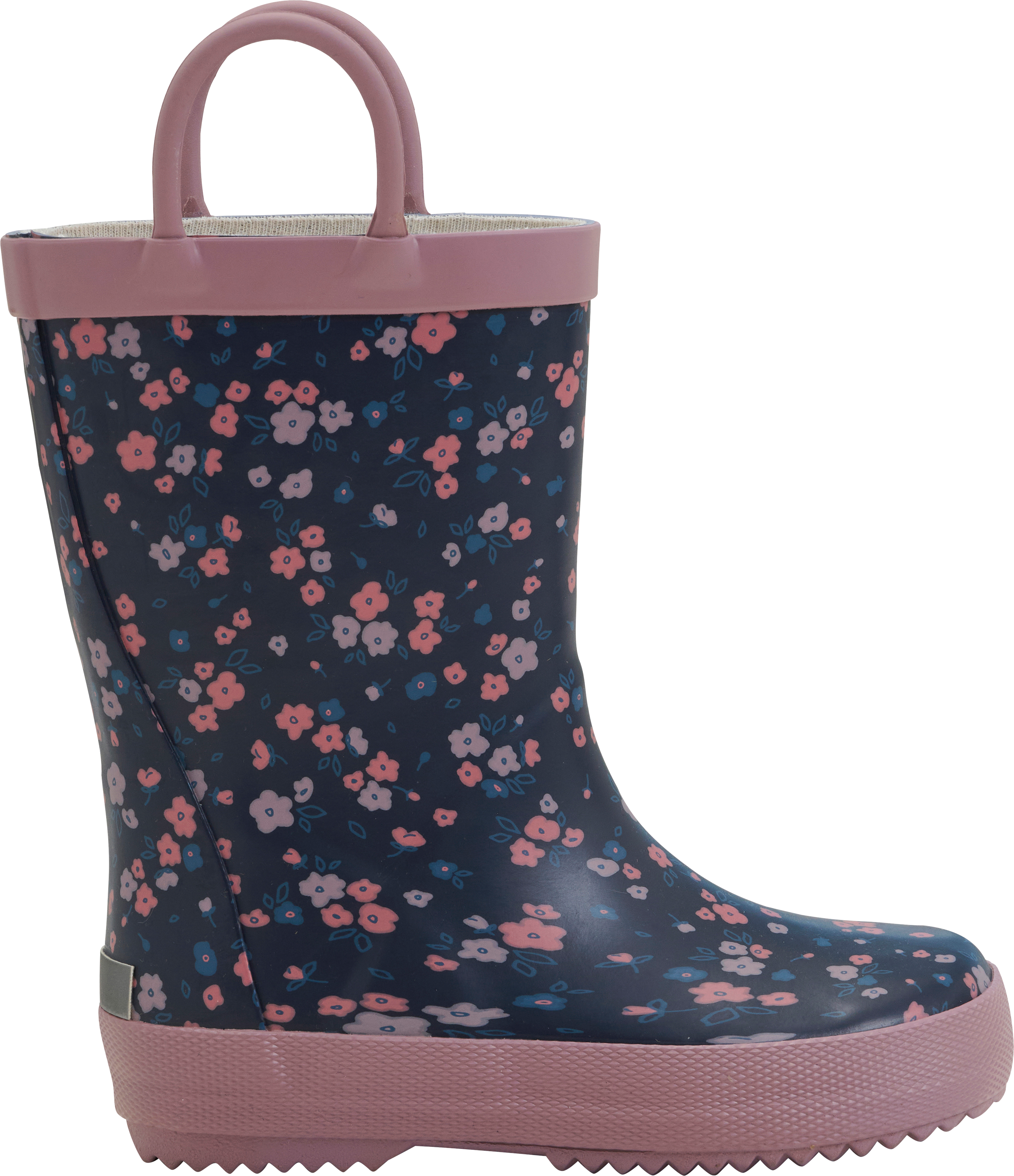 Gummistiefel mit Blumen-Muster, rosa, Gr. 24/25