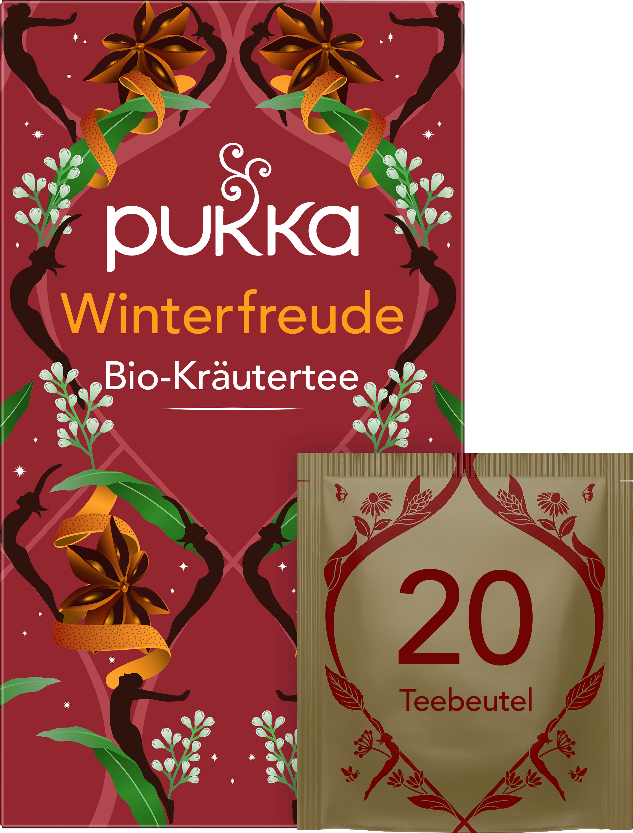 Kräuter-Tee "Winterfreude" mit Ingwer, Rooibos, Orange und Sternanis (20 Beutel)