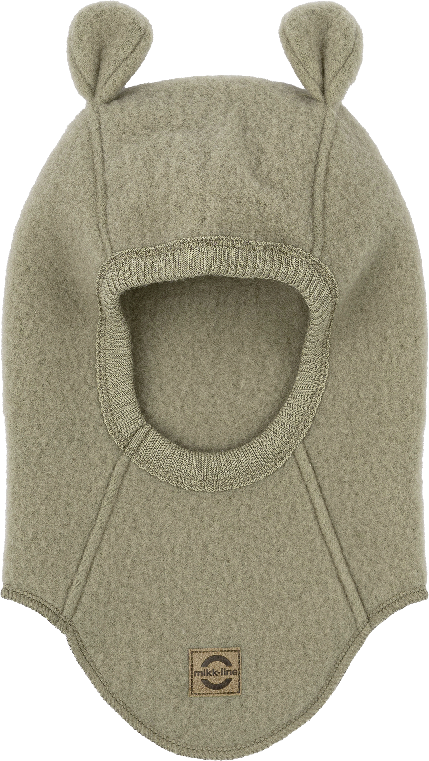 Schlupfmütze mit Merinowolle & Ohren, braun, Gr. 74/80