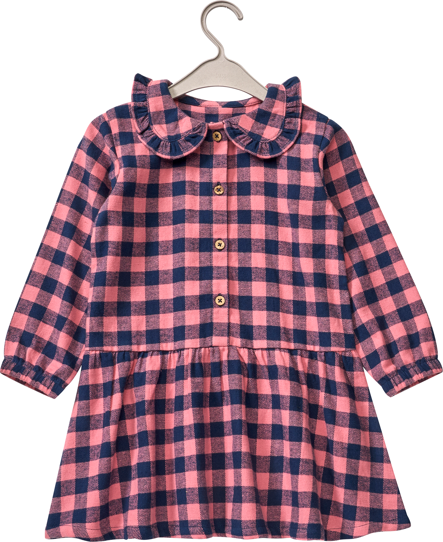 Kleid aus Flanell & mit Karo-Muster, rosa, Gr. 116