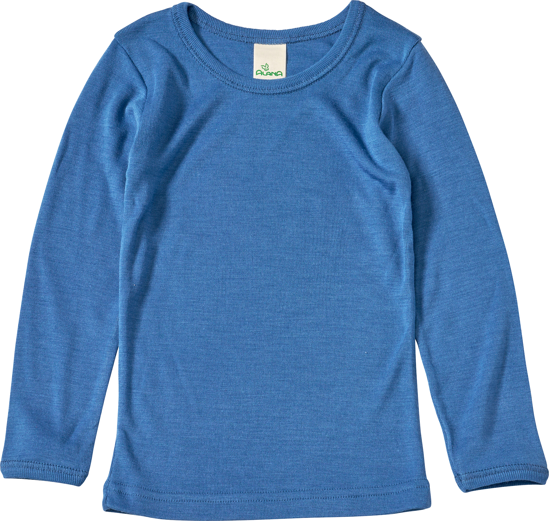 Unterhemd Langarm aus Bio-Wolle und Seide, blau, Gr. 98/104