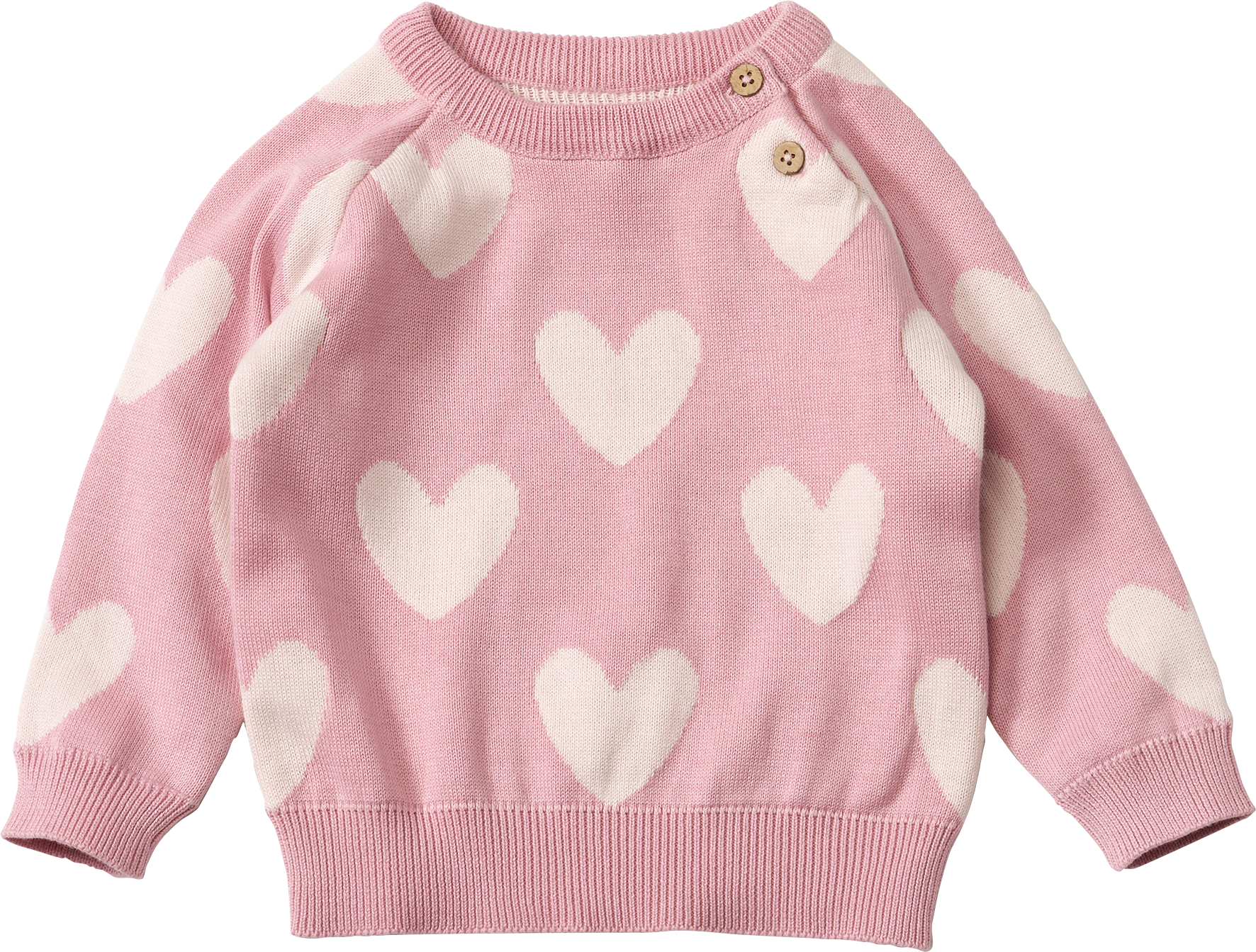 Pullover aus Strick mit Herz-Muster, rosa, Gr. 86