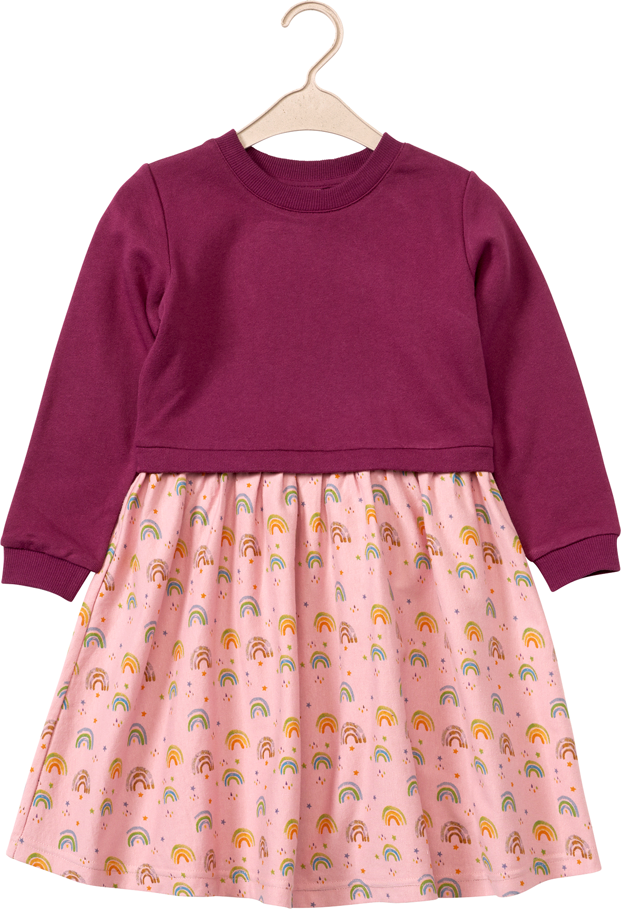 Kleid mit Sweatstoff, lila & rosa, Gr. 104
