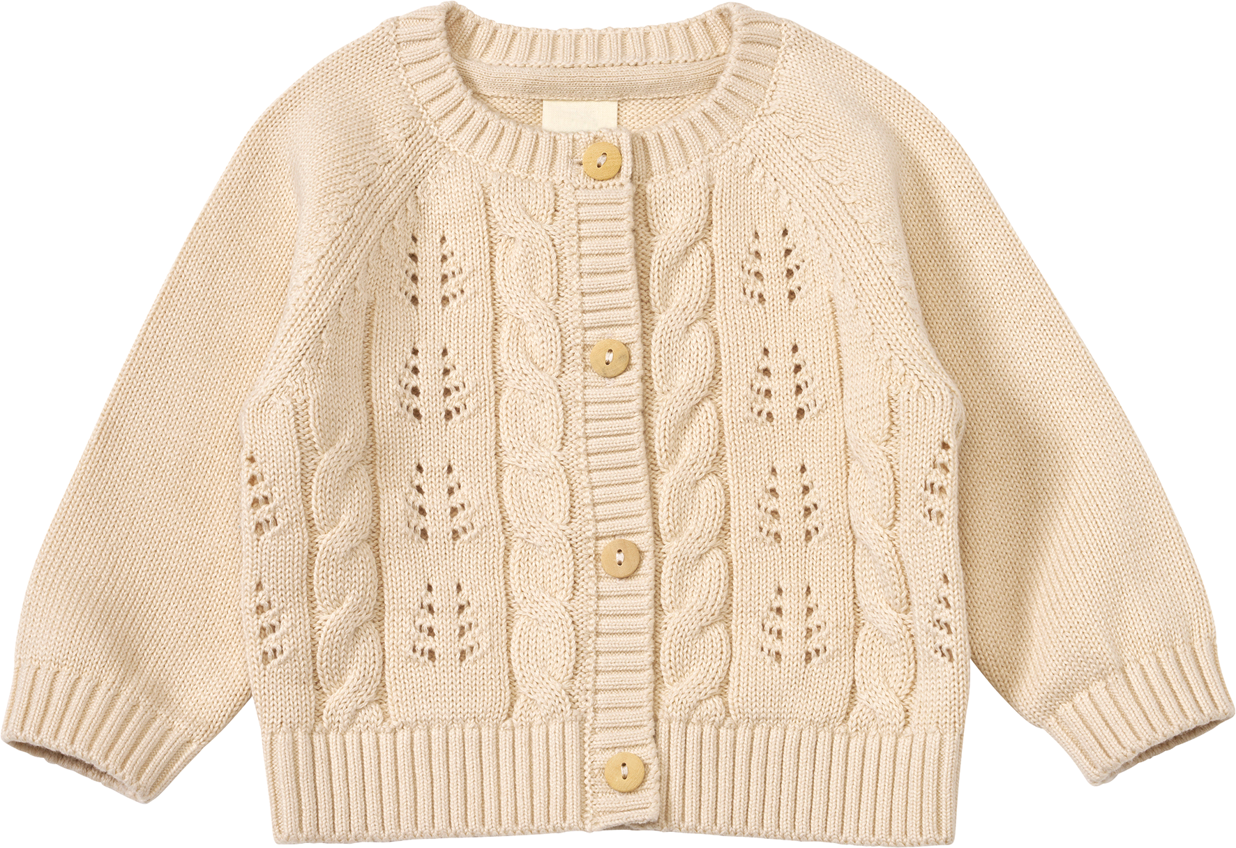 Strickjacke mit Ajour-Muster, beige, Gr. 68
