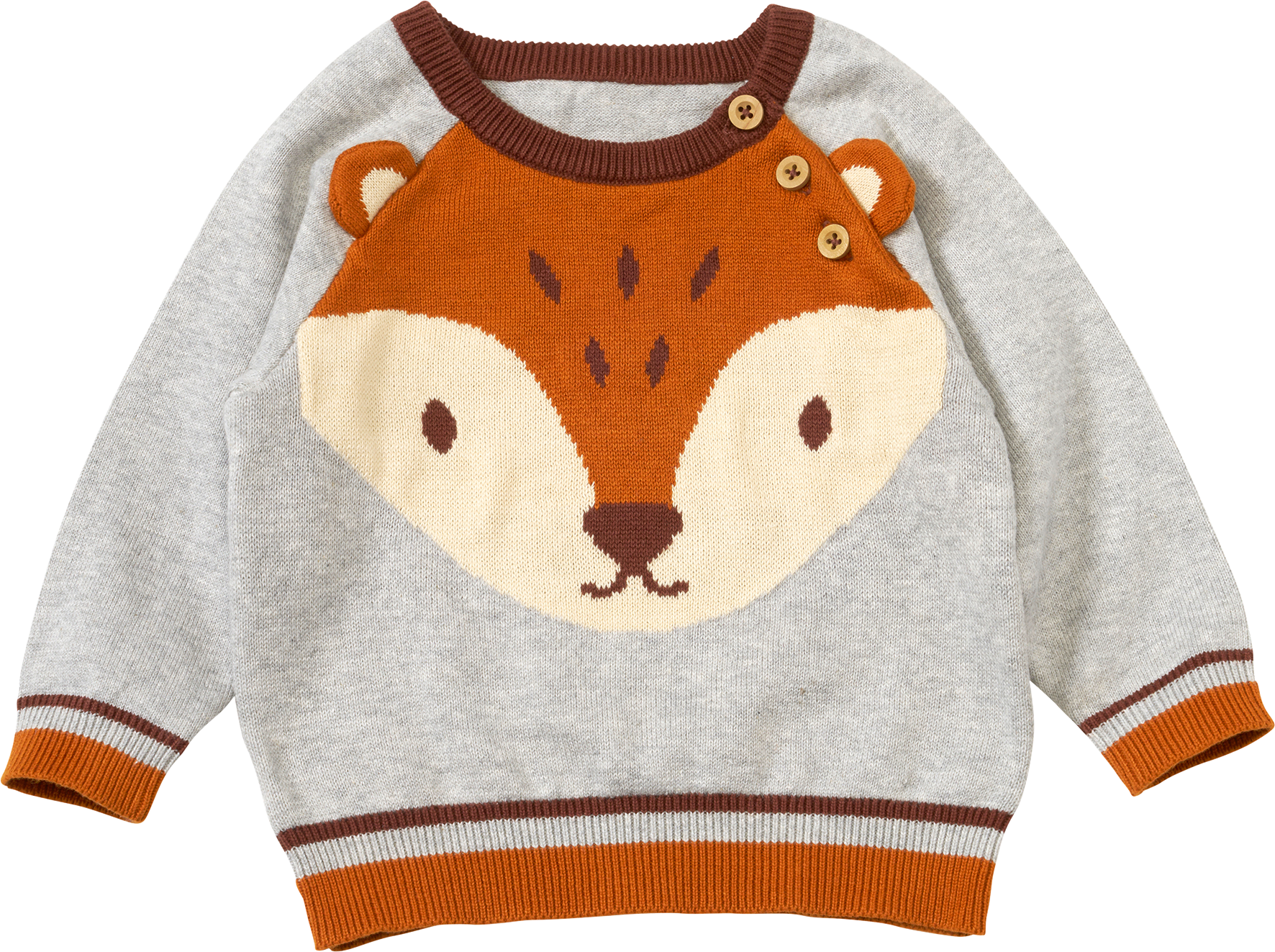 Pullover aus Strick mit 3D-Applikation, grau, Gr. 86