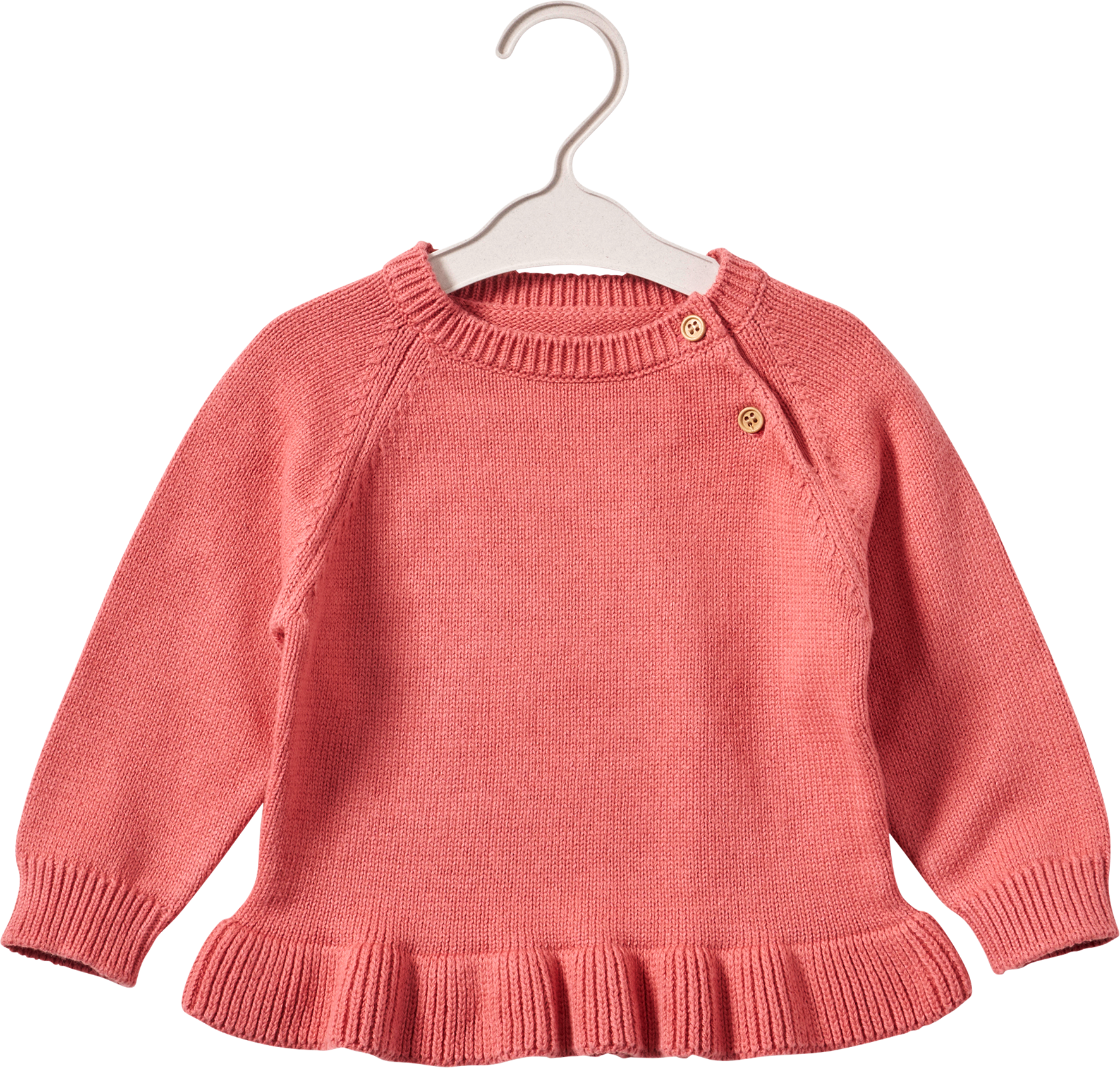 Pullover aus Strick mit Rüschen, rosa, Gr. 80