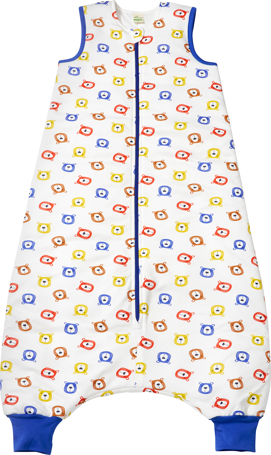 Schlafsack mit Beinen 3 TOG mit Bärenkopf-Muster, weiß, 100 cm