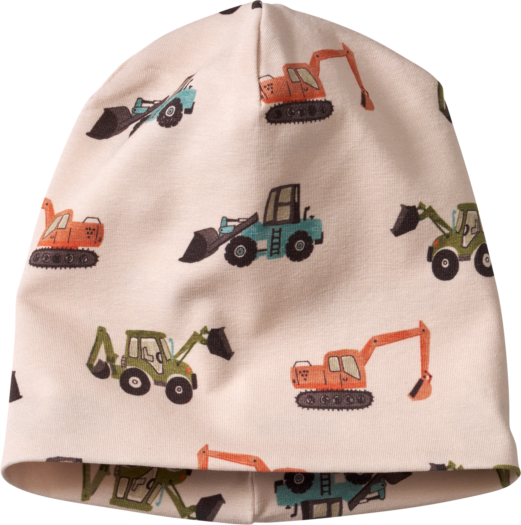 Mütze Pro Climate mit Traktor-Muster, beige, Gr. 46/47