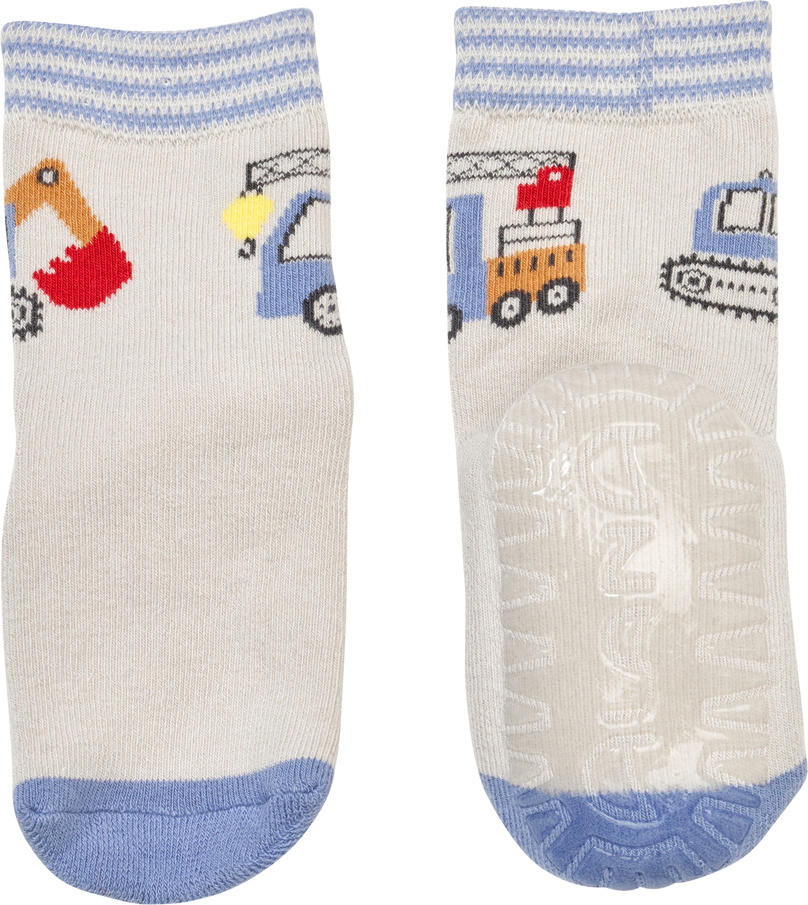 Stoppersocken mit Fahrzeug-Motiv, grau, Gr. 23/24