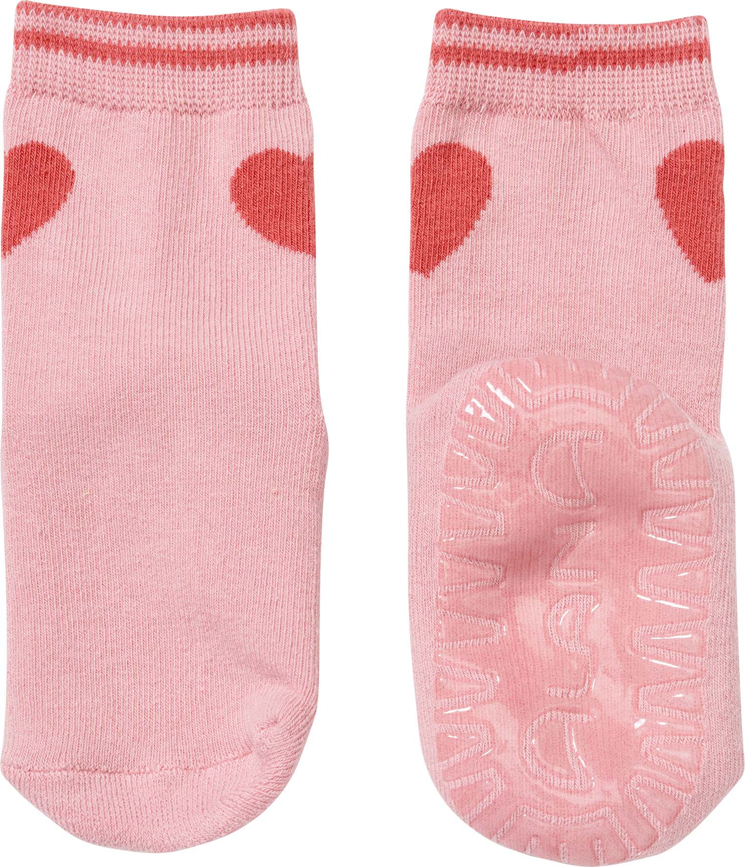 Stoppersocken mit Herz-Motiv, rosa, Gr. 23/24