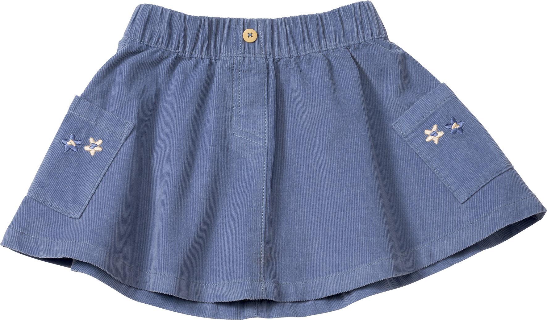 Rock aus Cord mit Blumen-Stickerei, blau, Gr. 128