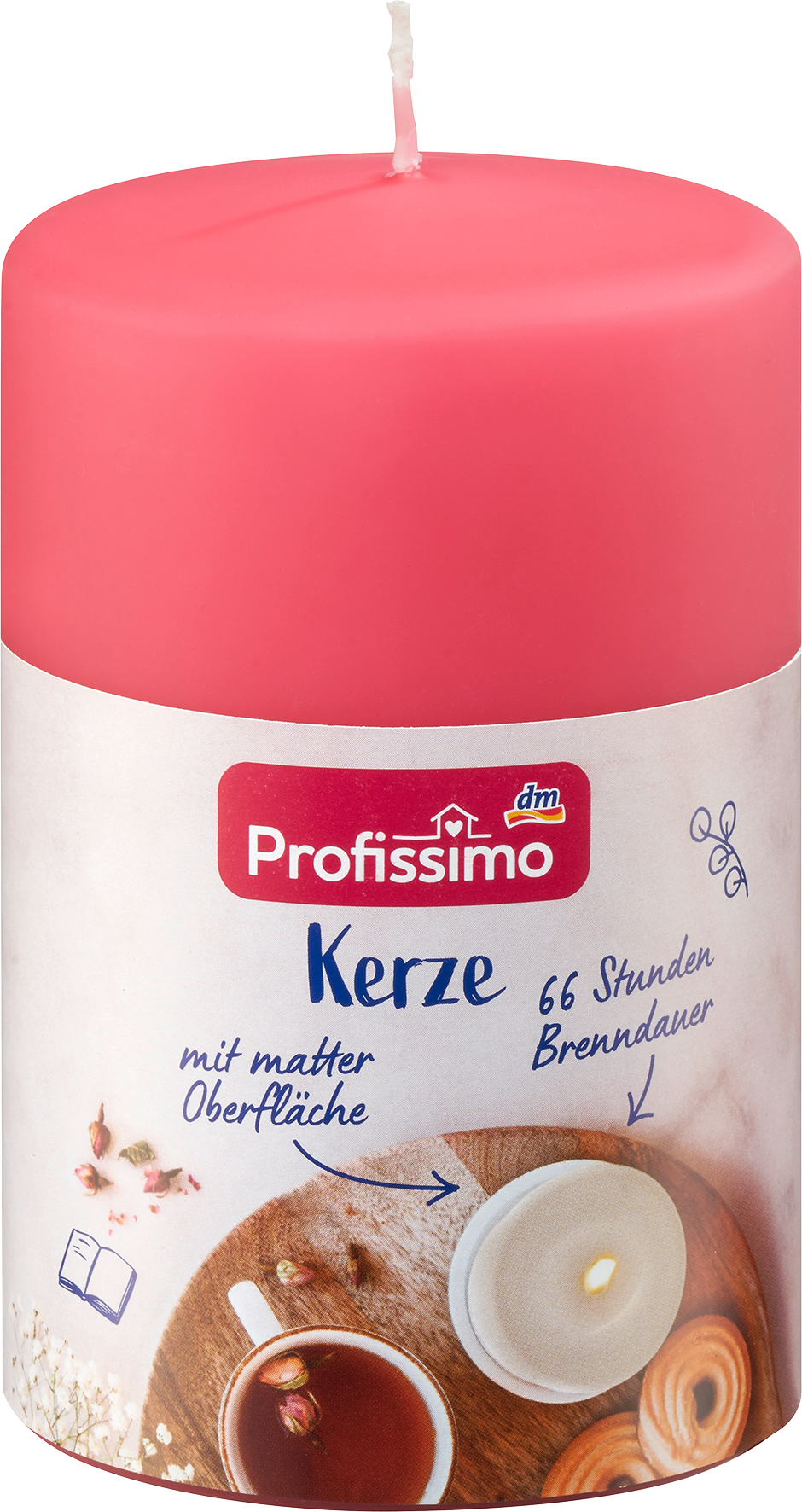 Kerze matt pink 