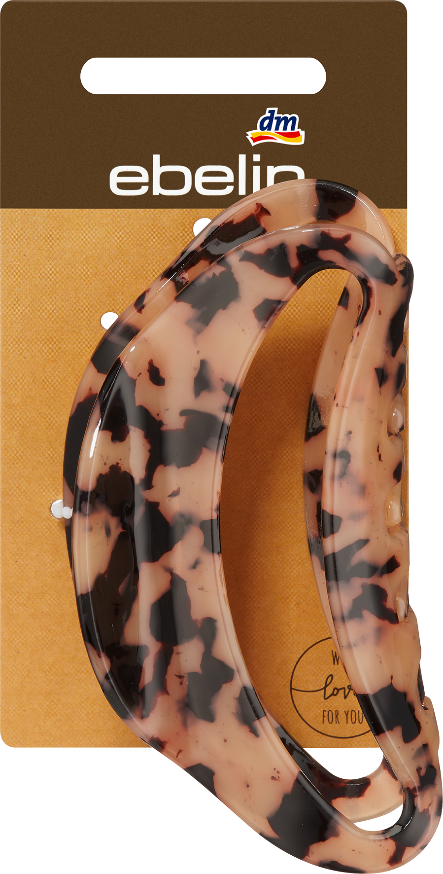 Haarklammer Acryl mit Cut-Out braun