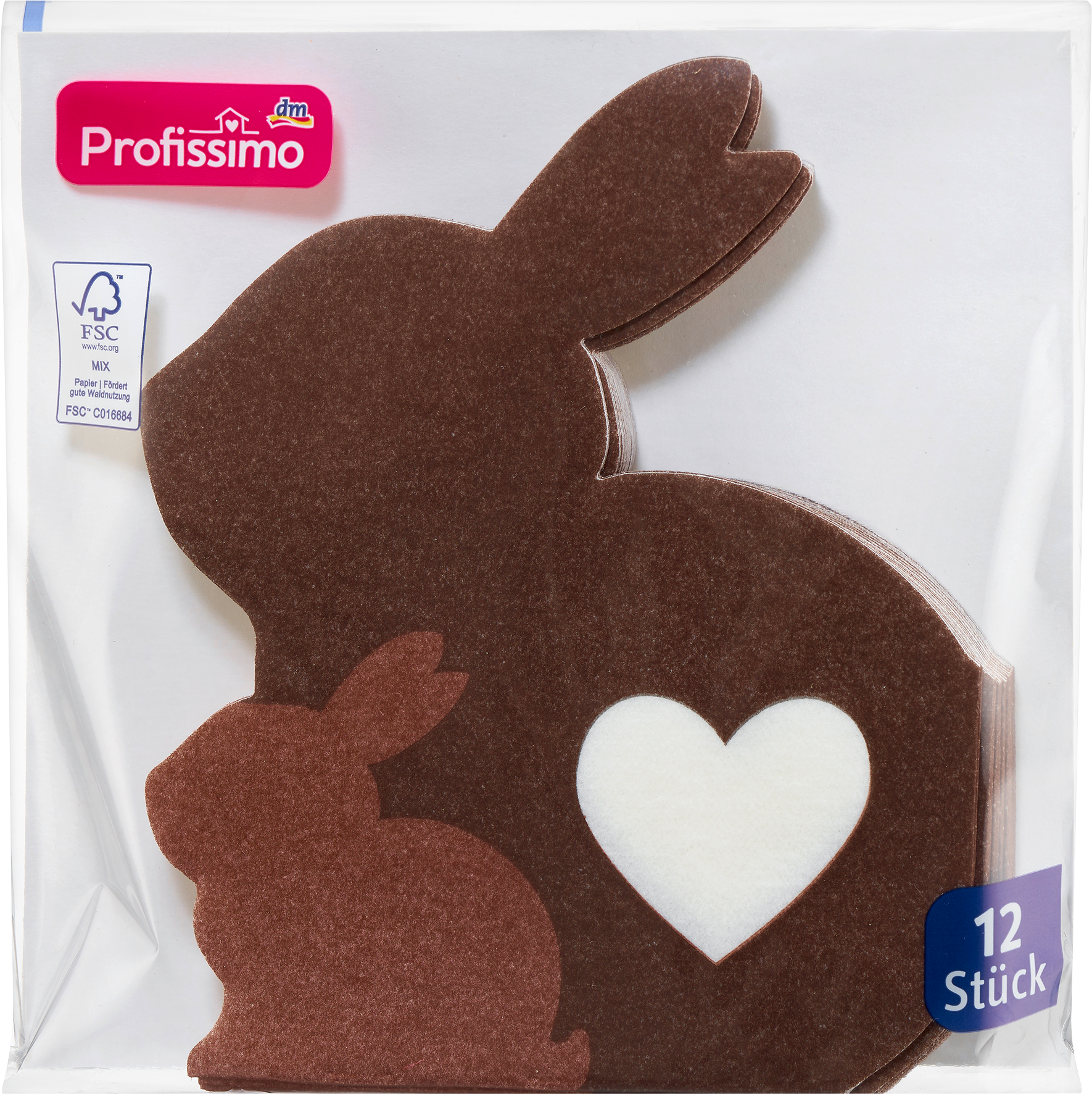 Buy Profissimo Servietten Hase mit Herz (33x33 cm) at DM