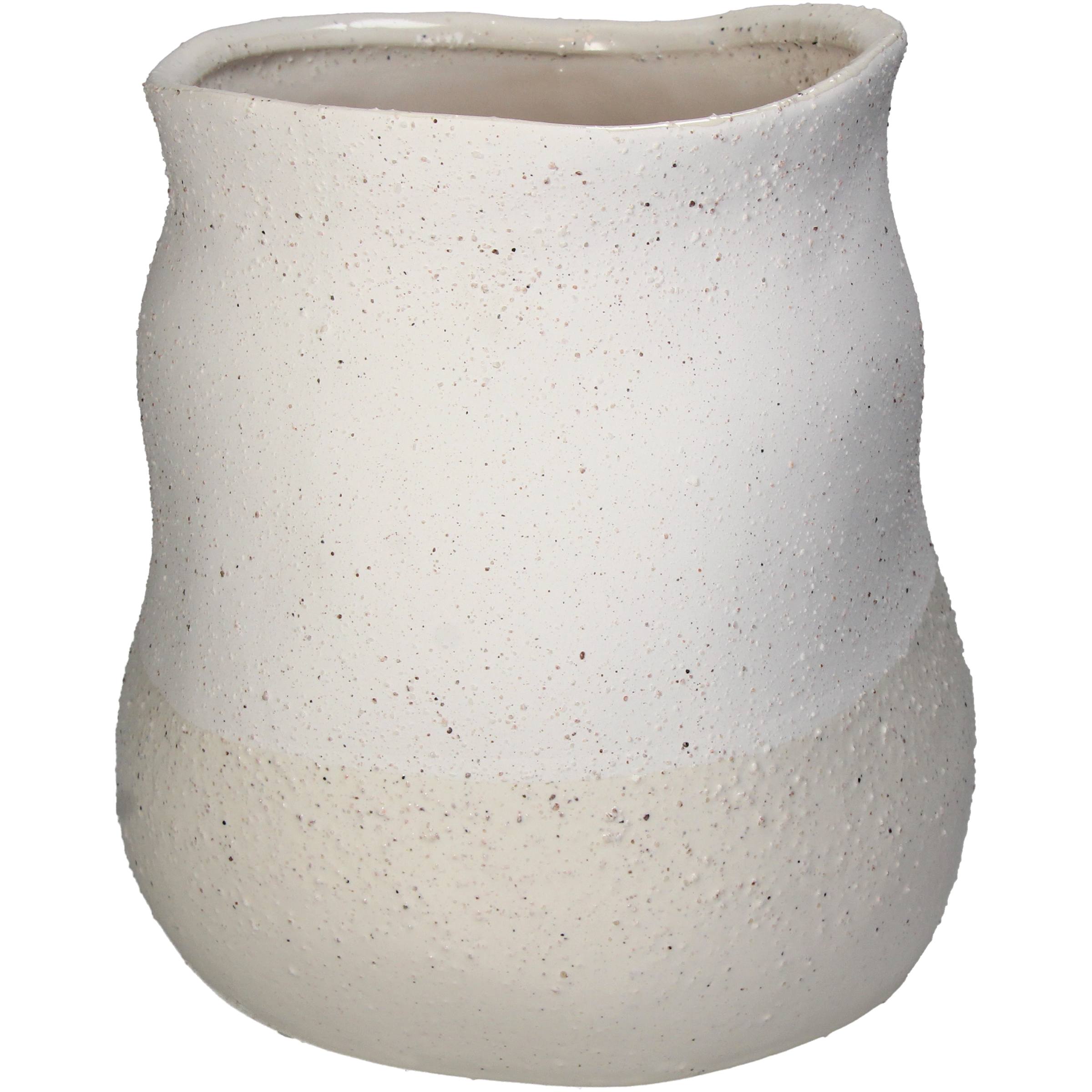 Vase, offwhite/beige (22x22x23 cm)