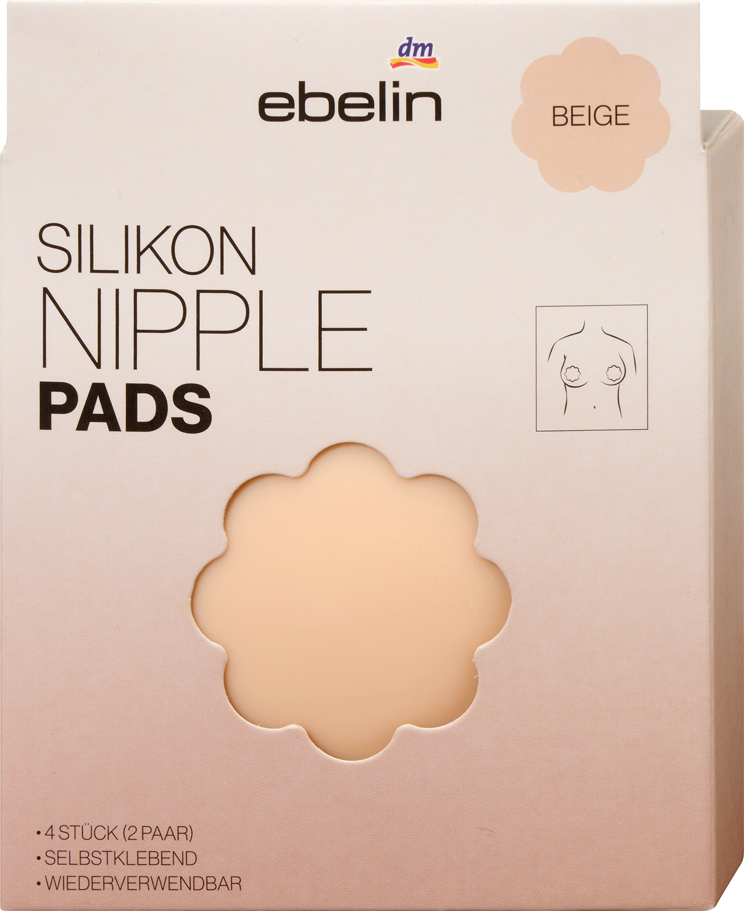 Silikon Nippel Pads Sheer Elegance beige (2 Paar)