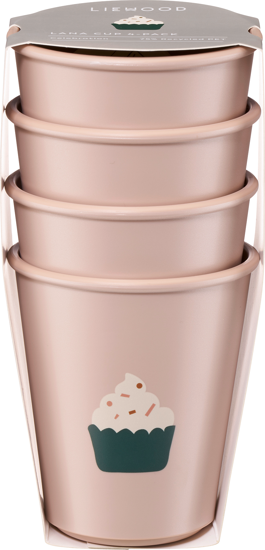 Becher aus recyceltem PET-Material "Celebration", pale/tuscany (9x8 cm)