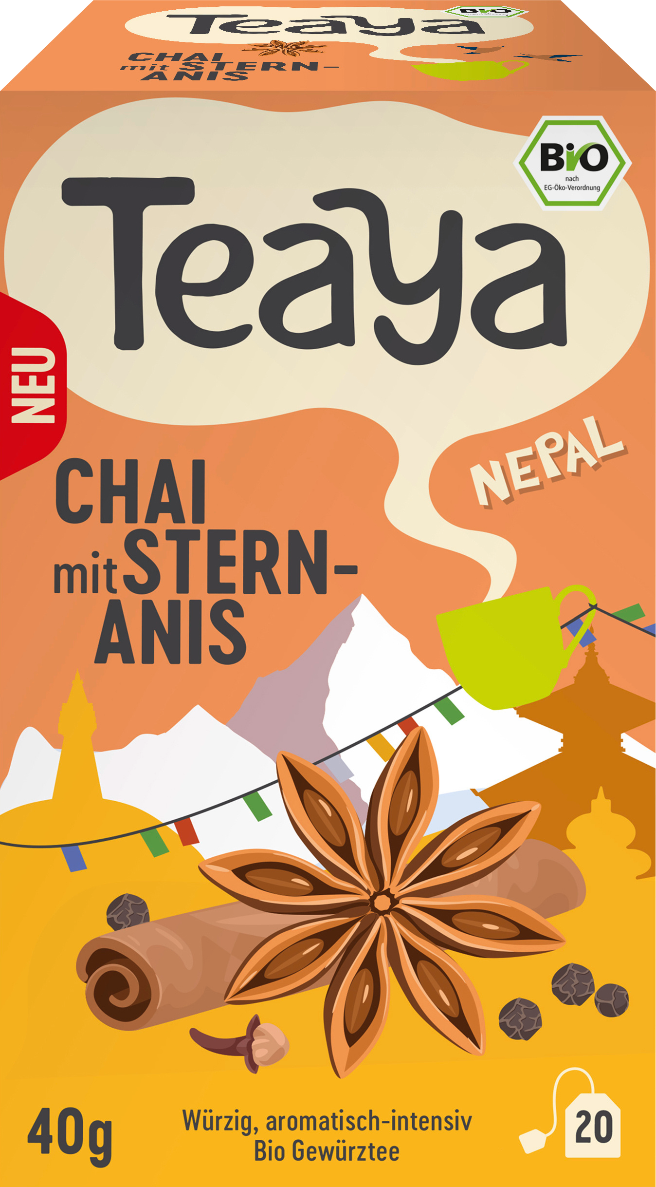Kräutertee "Nepal" Chai mit Sternanis (20 Beutel)