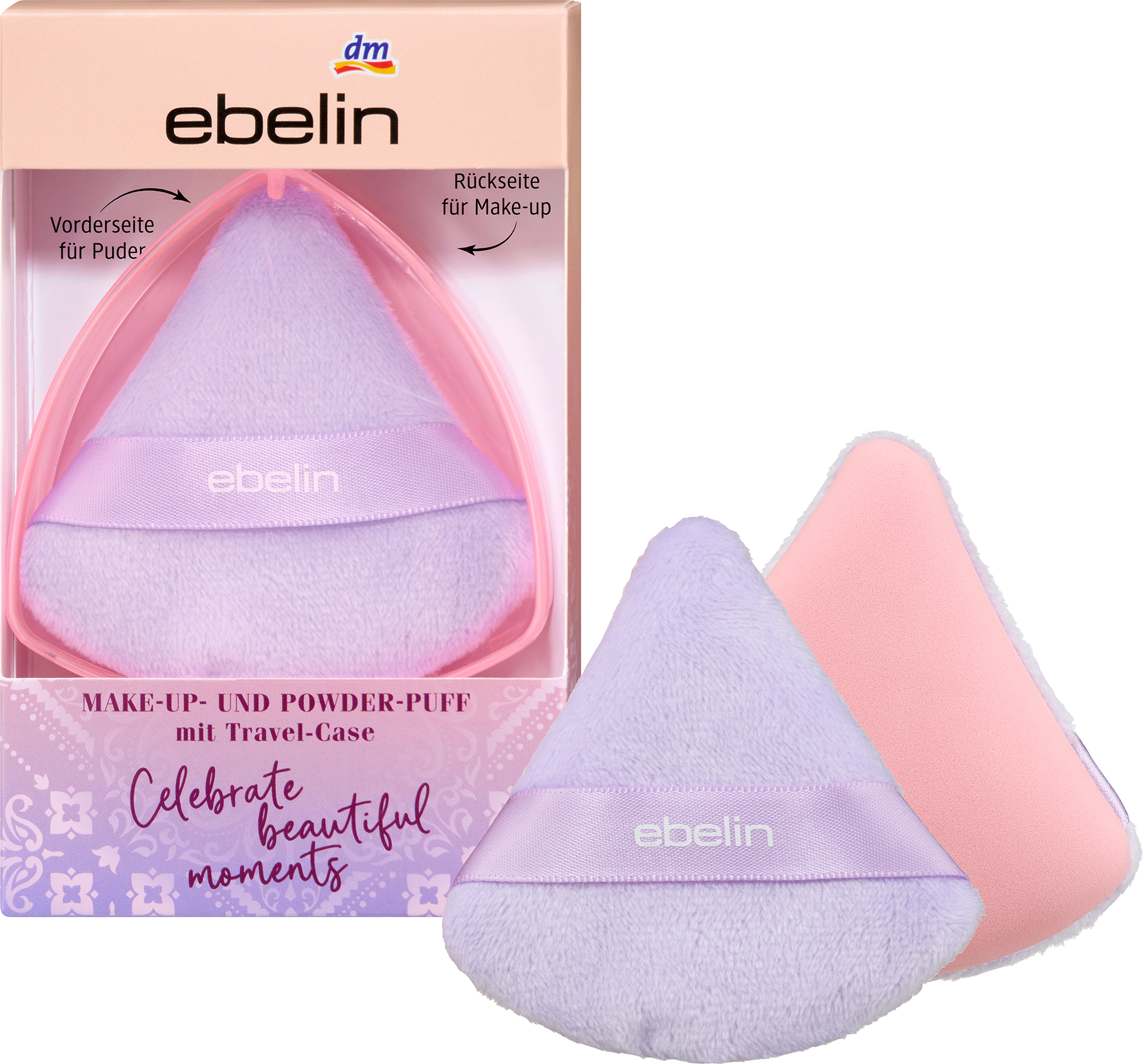 Make-up- Powder Puff mit Case Celebrate Beautiful Moments