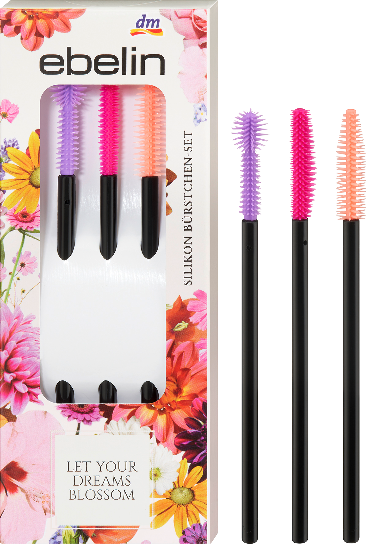 Silikon Wimpernbürstchen-Set 3tlg Let Your Dreams Blossom
